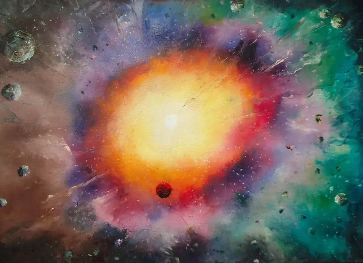 My Artistic Take on a Supernova: An Oil Painting