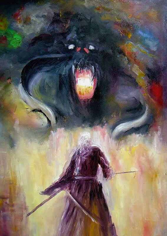 My Canvas Creation: Gandalf vs. Balrog