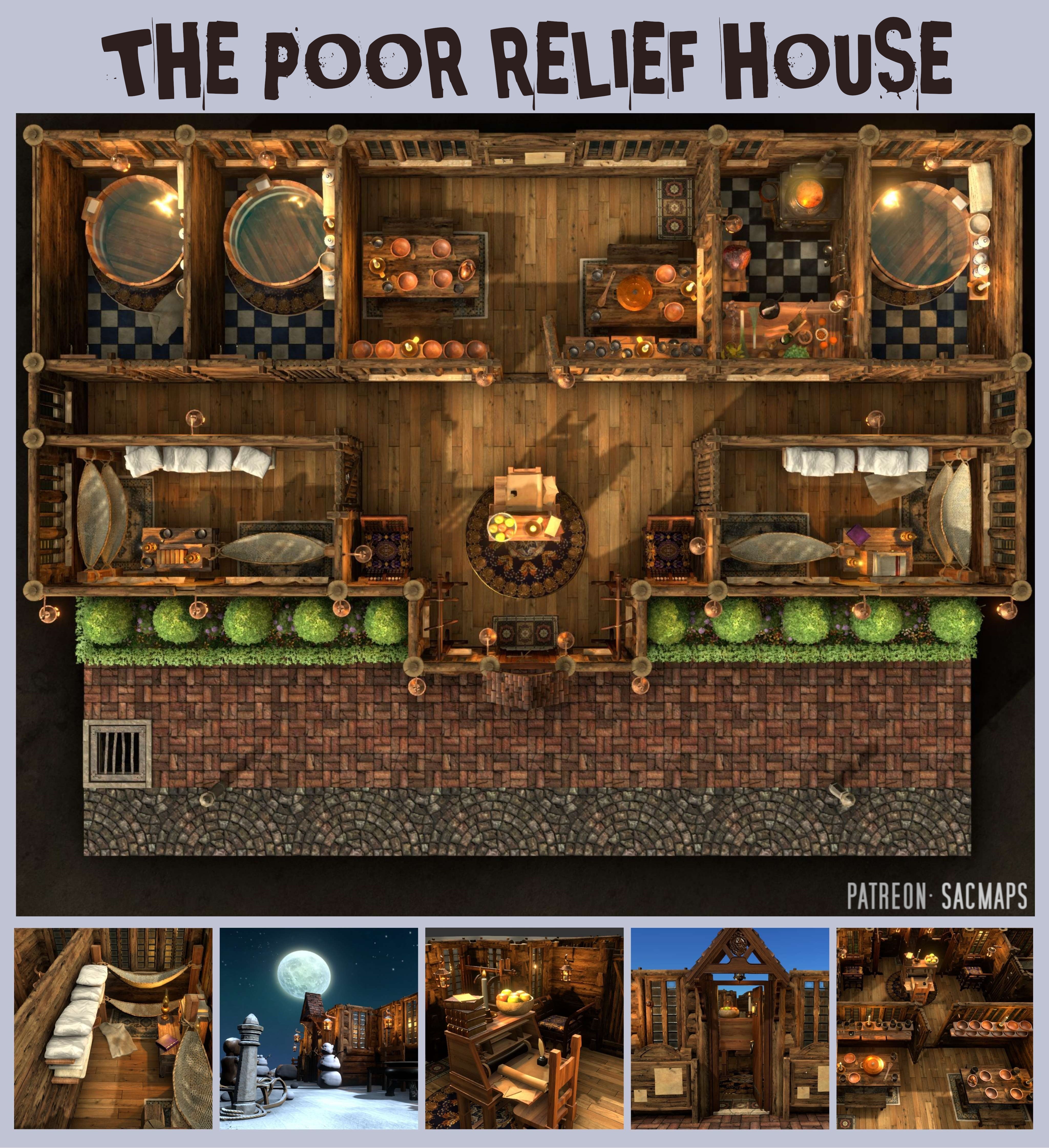 The Poor Relief House: Free DnD and TTRPG Maps for All!