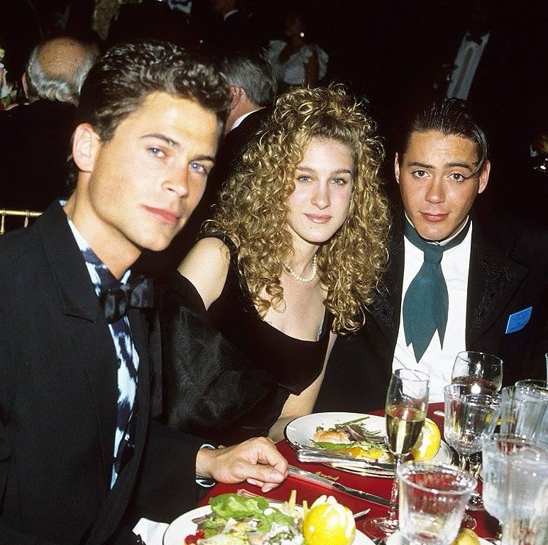 Star-Studded Night: Sarah Jessica Parker, Rob Lowe, and Robert Downey Jr. at the 1988 Governors Ball