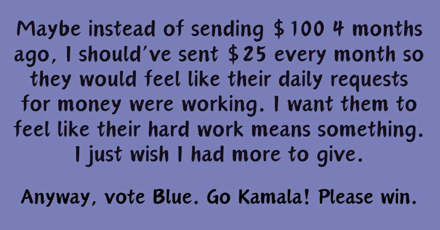 Living the mantra: more money, more money, more money!