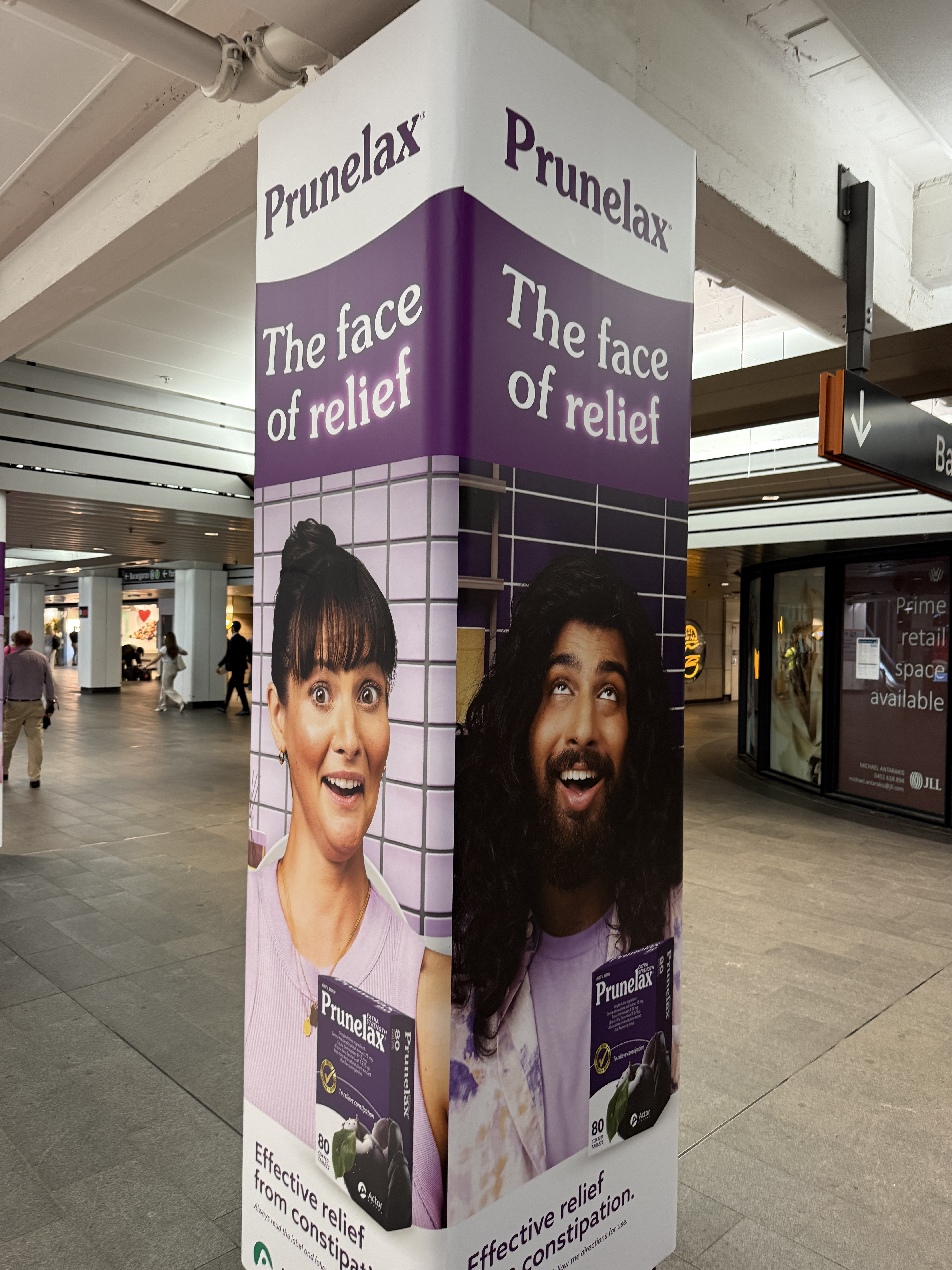 Laxative Advertisements in Sydney's Busy Train Station