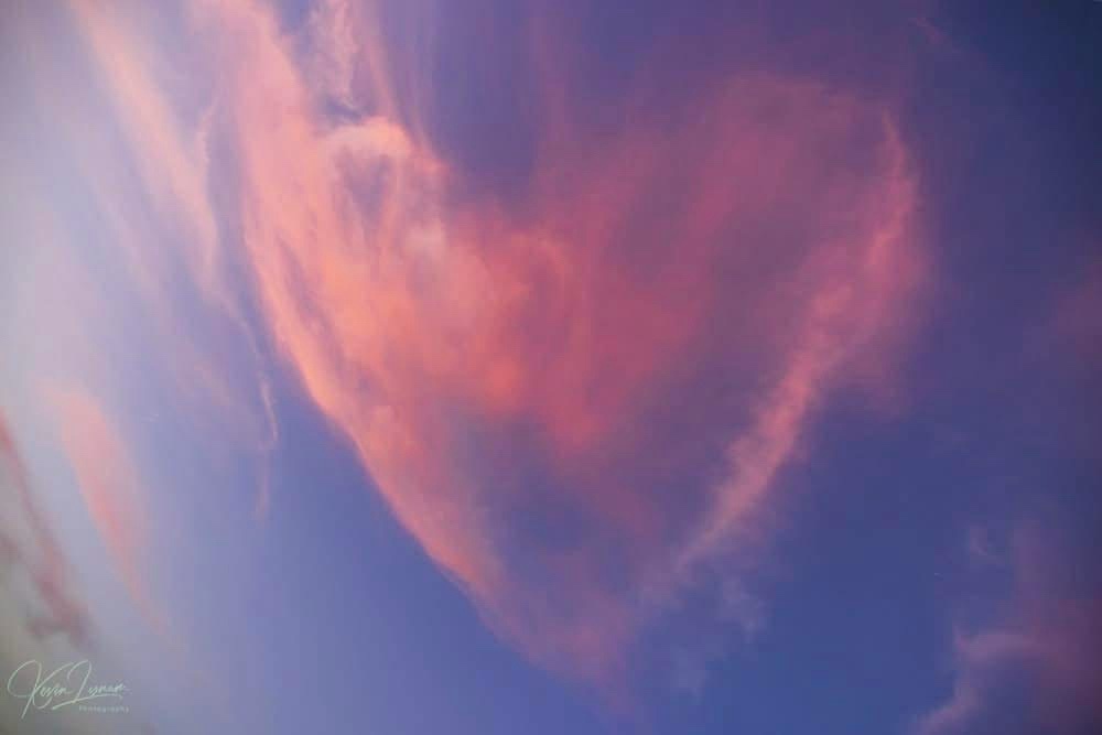 Fluffy Heart Cloud in the Sky