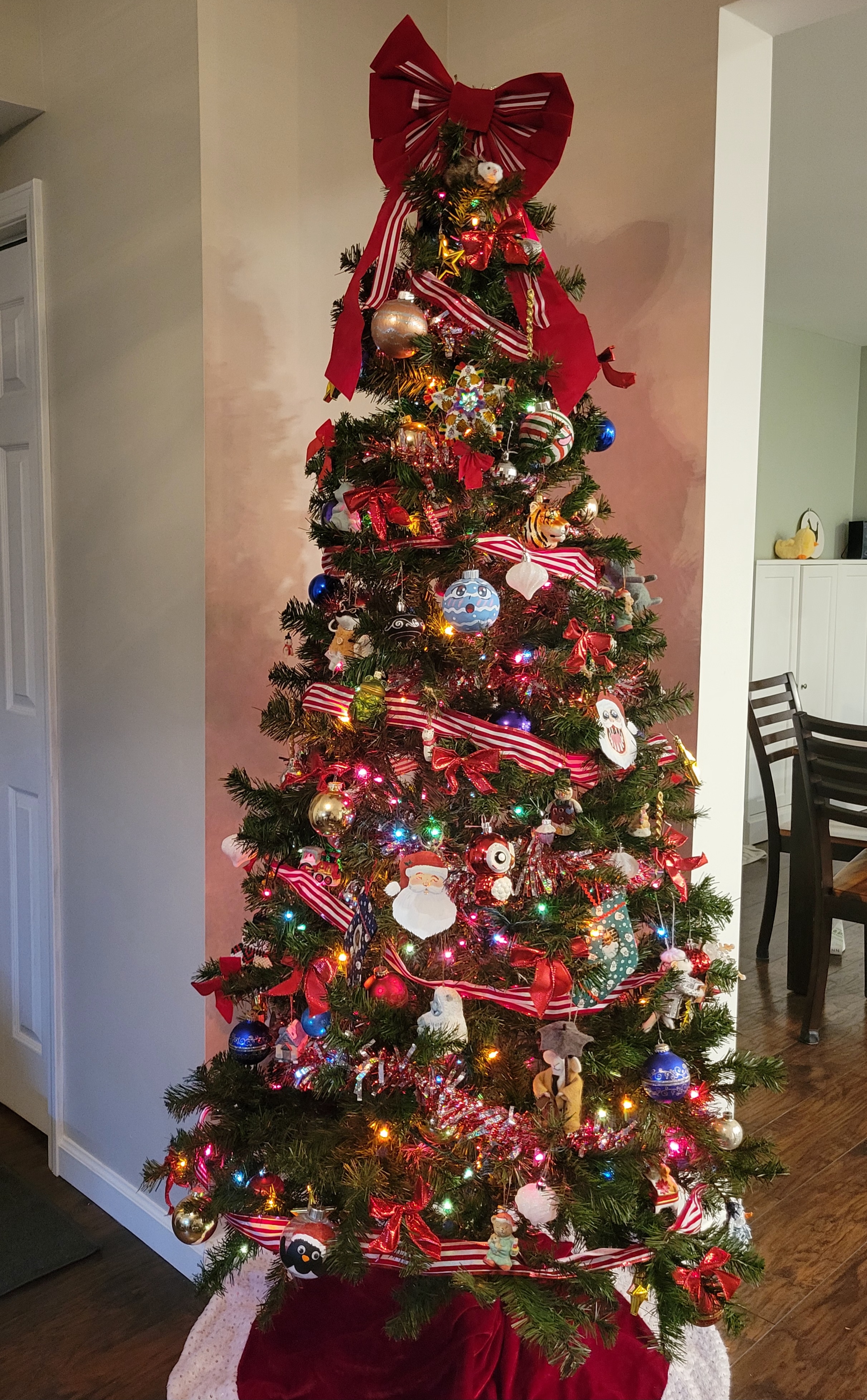 Our Christmas tree is looking festive and bright!