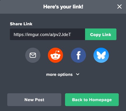 Imgur's New Share Menu: BlueSky Takes the Lead Over 'X'