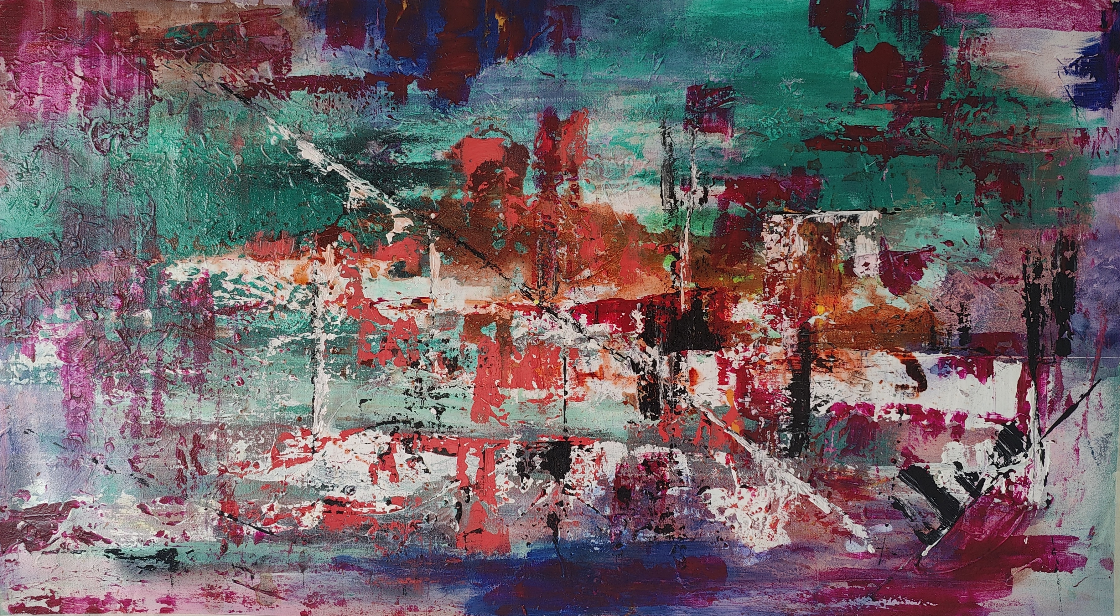 Experience "Colors Beyond Words" on a 120x70 cm canvas, where art comes alive and emotions resonate. May it touch your heart too!