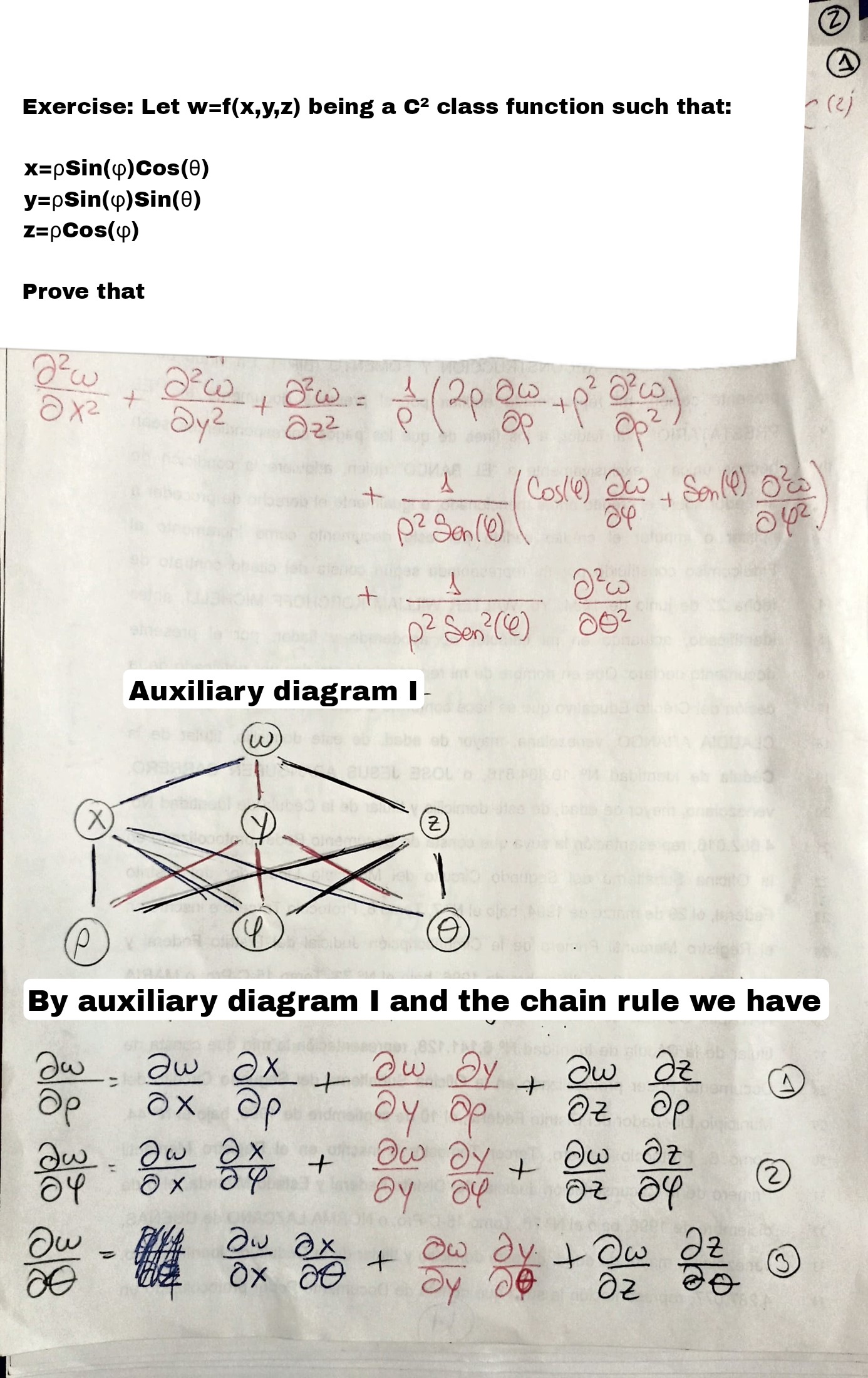 Mathematical Exercise: Exploring the Function w=f(x,y,z)