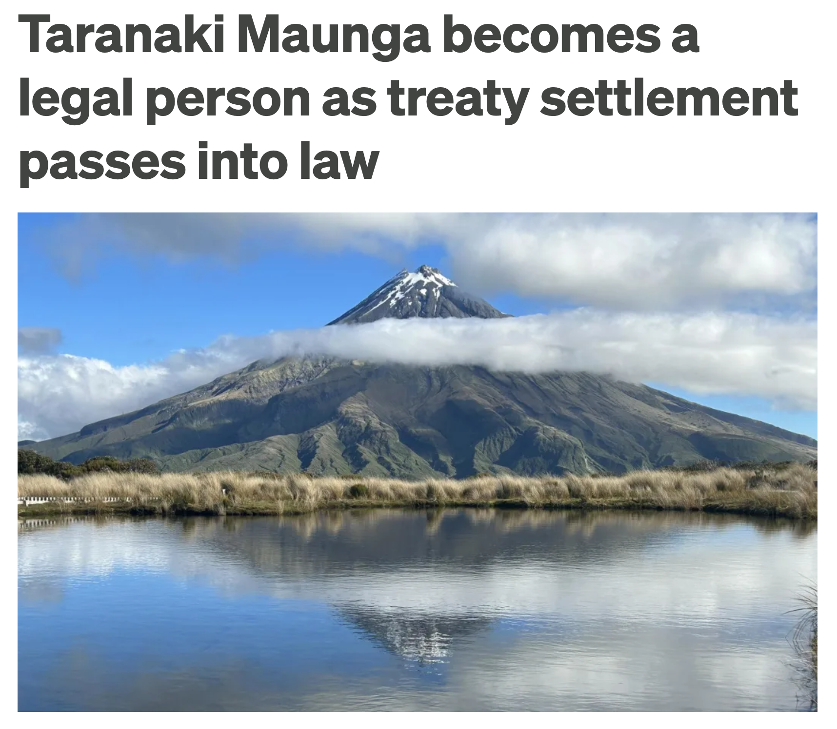 Mt Taranaki: New Zealand's Mountain Gains Legal Personhood