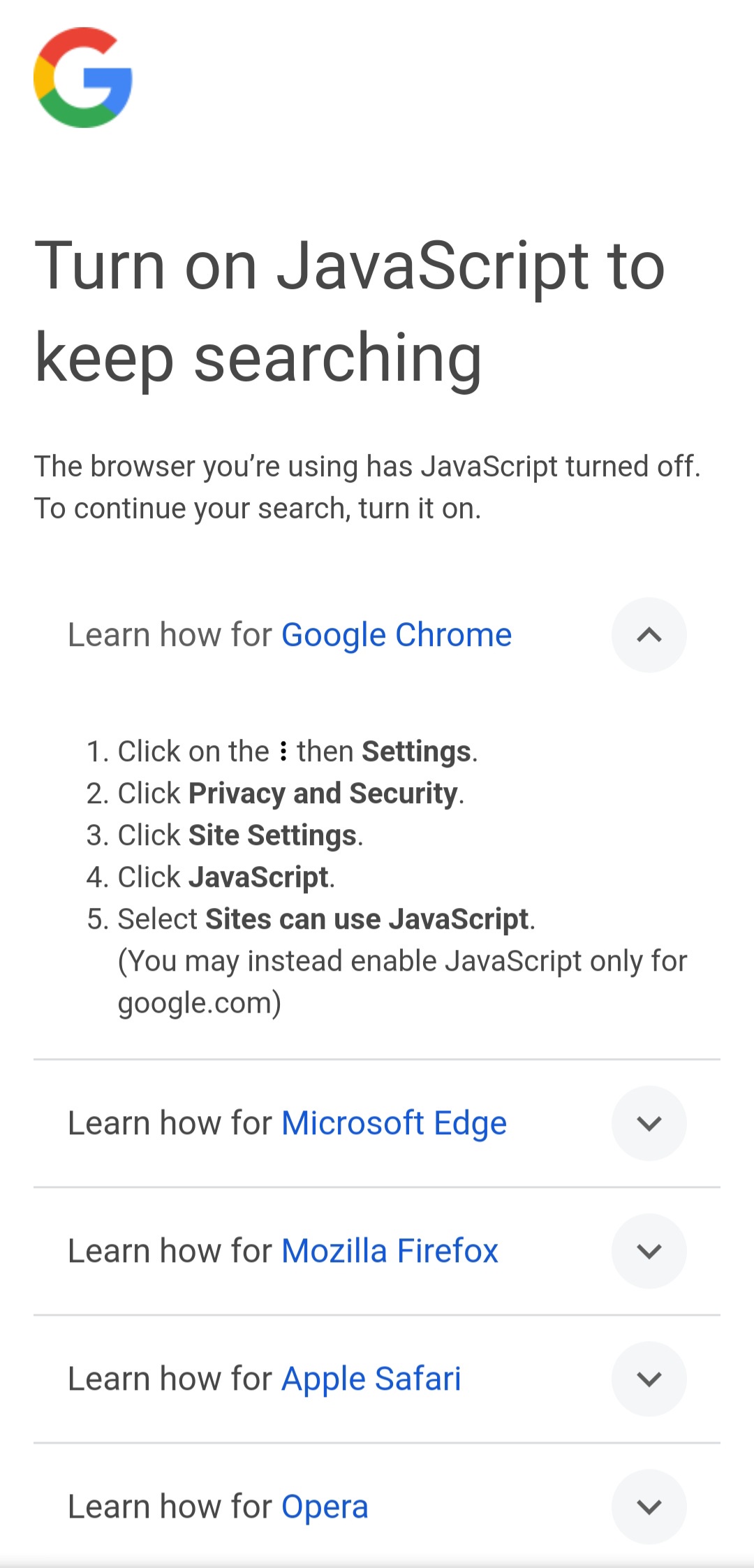 Searching for 'Enable Javascript Brave Android'... Looks like I'm doomed.