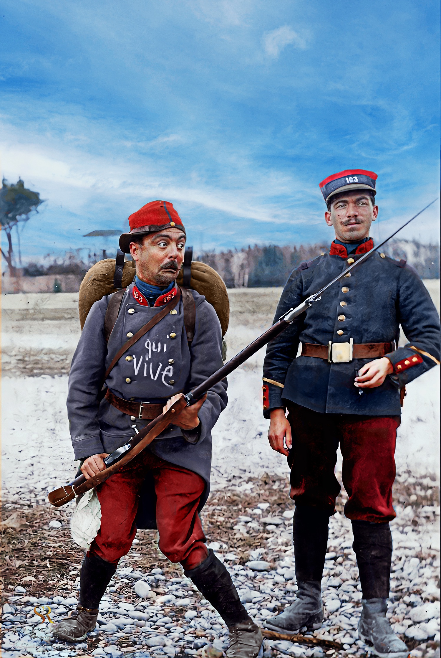 A New Recruit's First Day in the Trenches of World War I: A Colorful Glimpse of 1914 French Uniforms