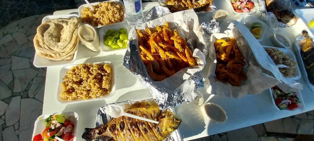 This entire meal in Egypt, by the Red Sea, costs the same as just one fish back in the USA!