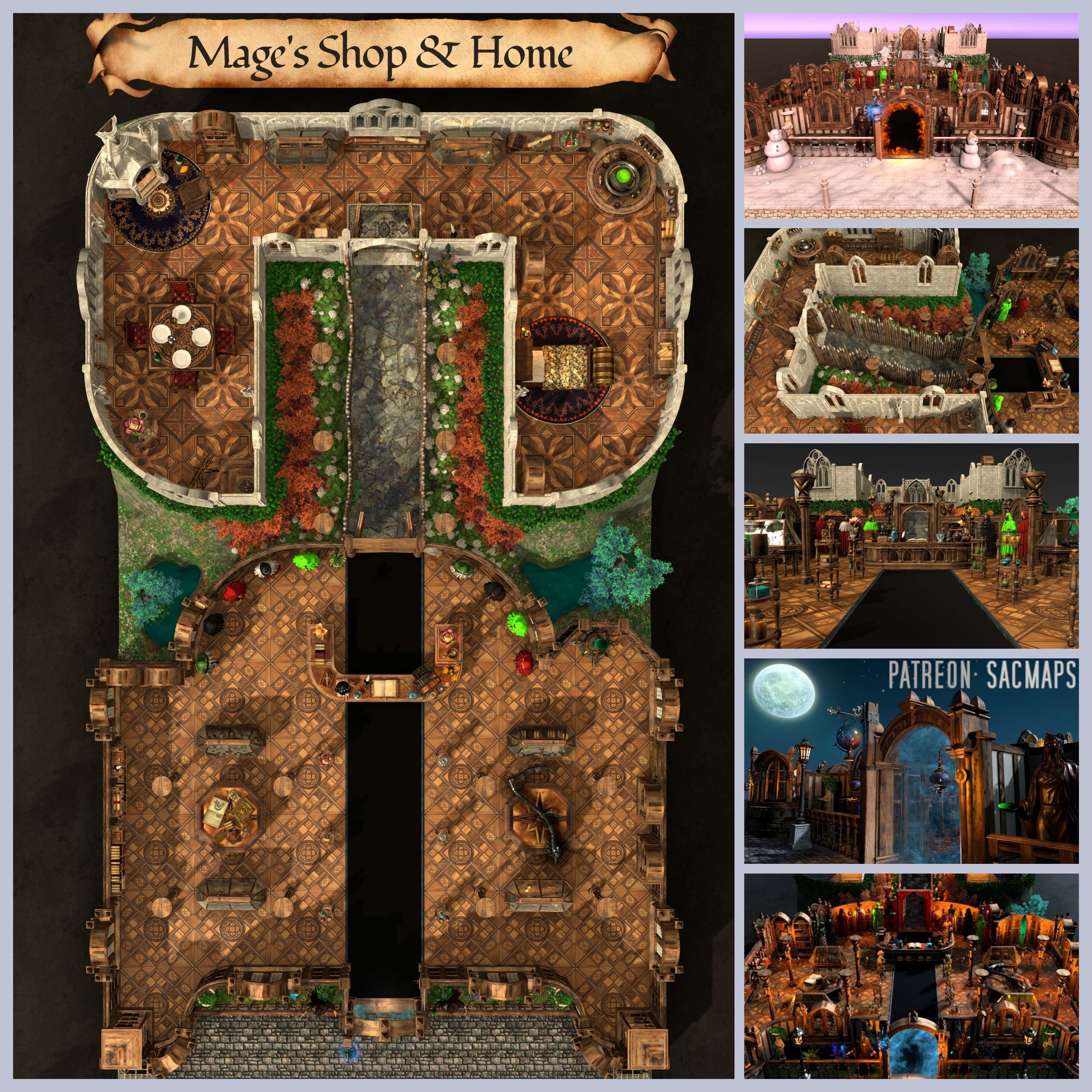 Explore Free DnD/TTRPG Maps: Mage's Shop and Home