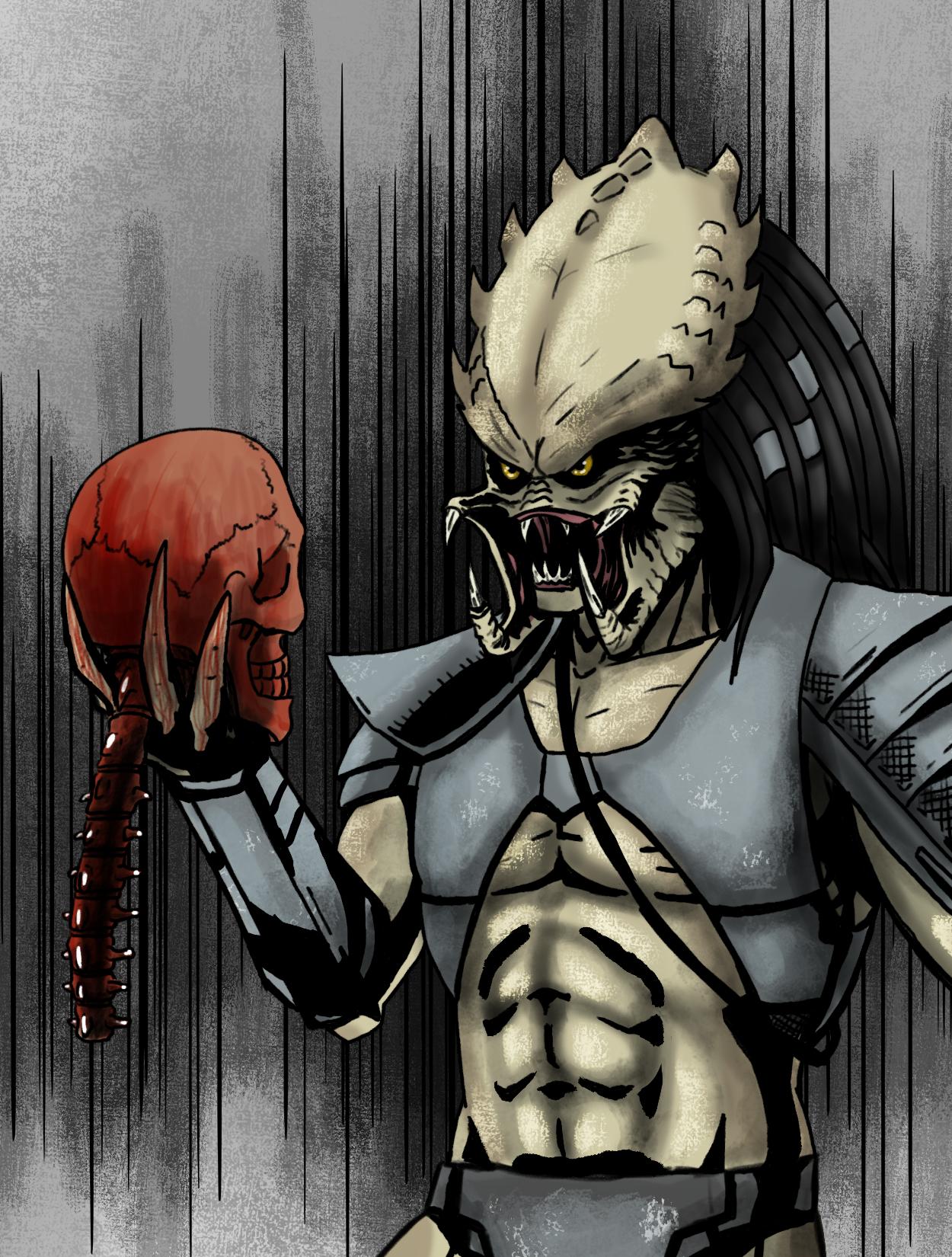 Embracing the Spooky Season with a Predator-Inspired Drawing