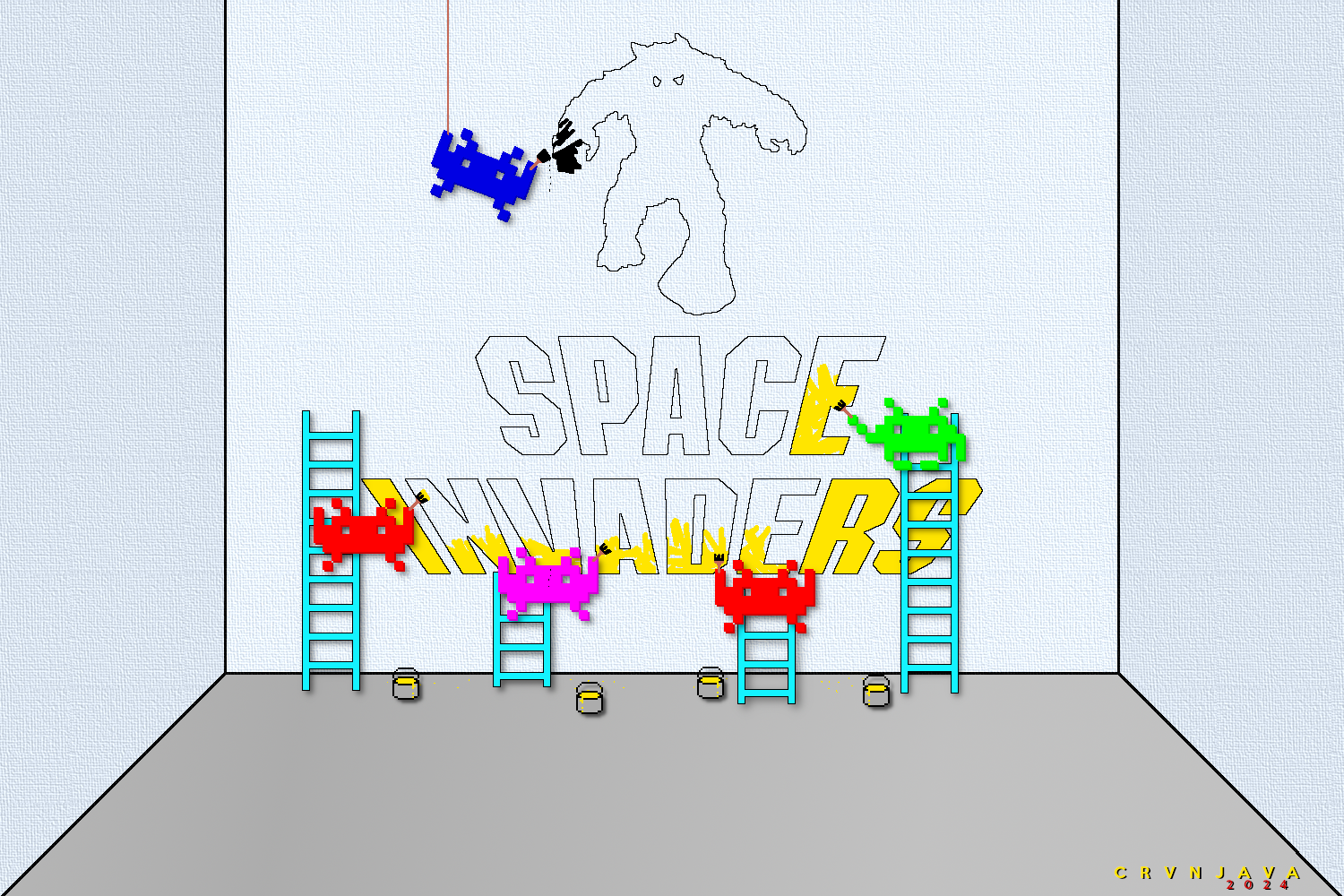 Space Invaders Showcase Their Logo in Style