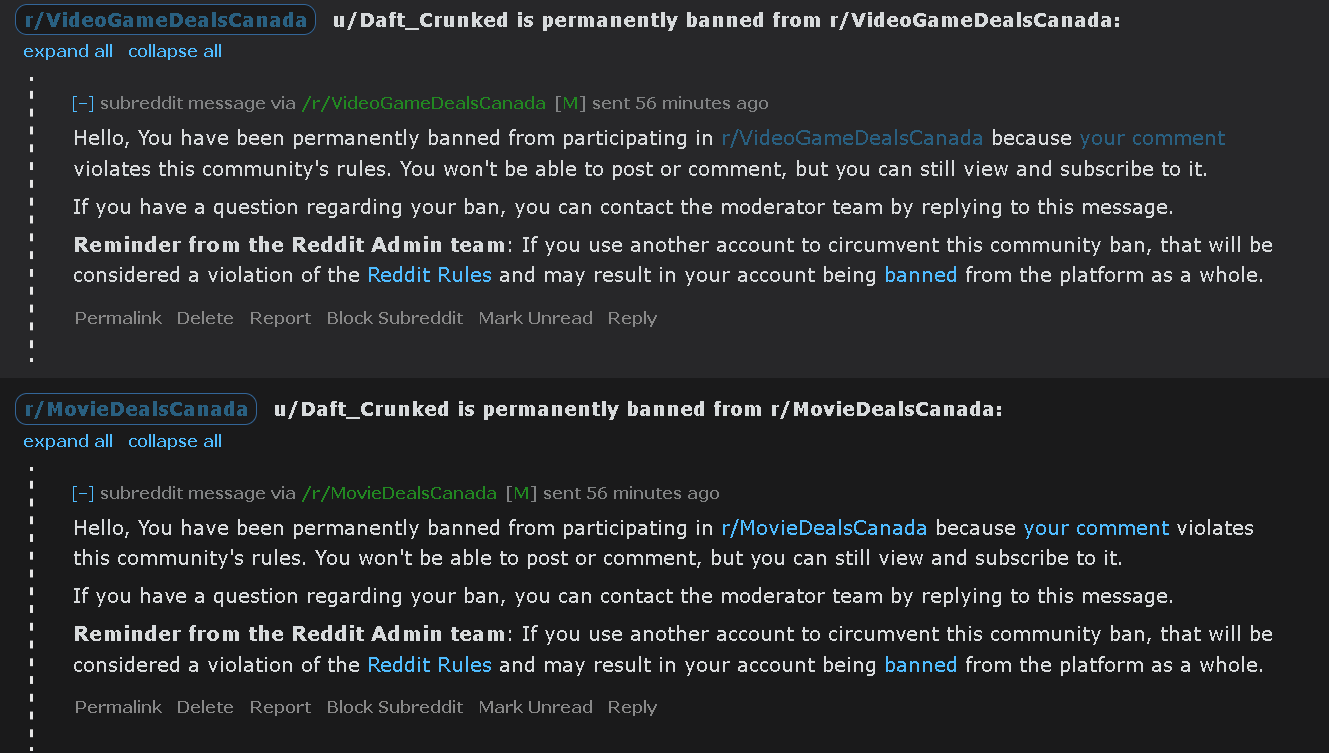 Banned from R/VideoGameDealsCanada for Promoting Local Shopping Over Amazon