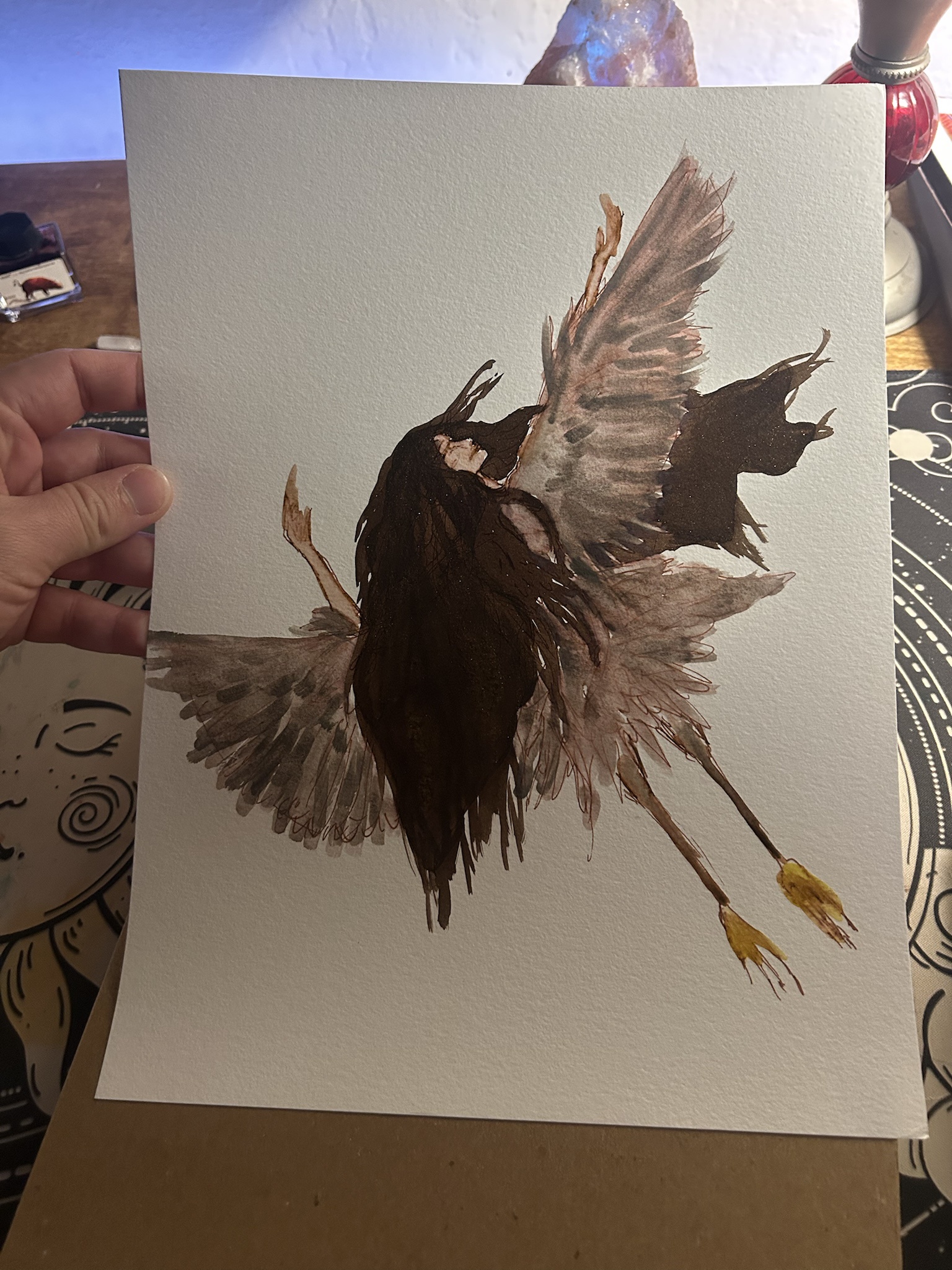 The Early Stages of a Harpy Painting Come to Life