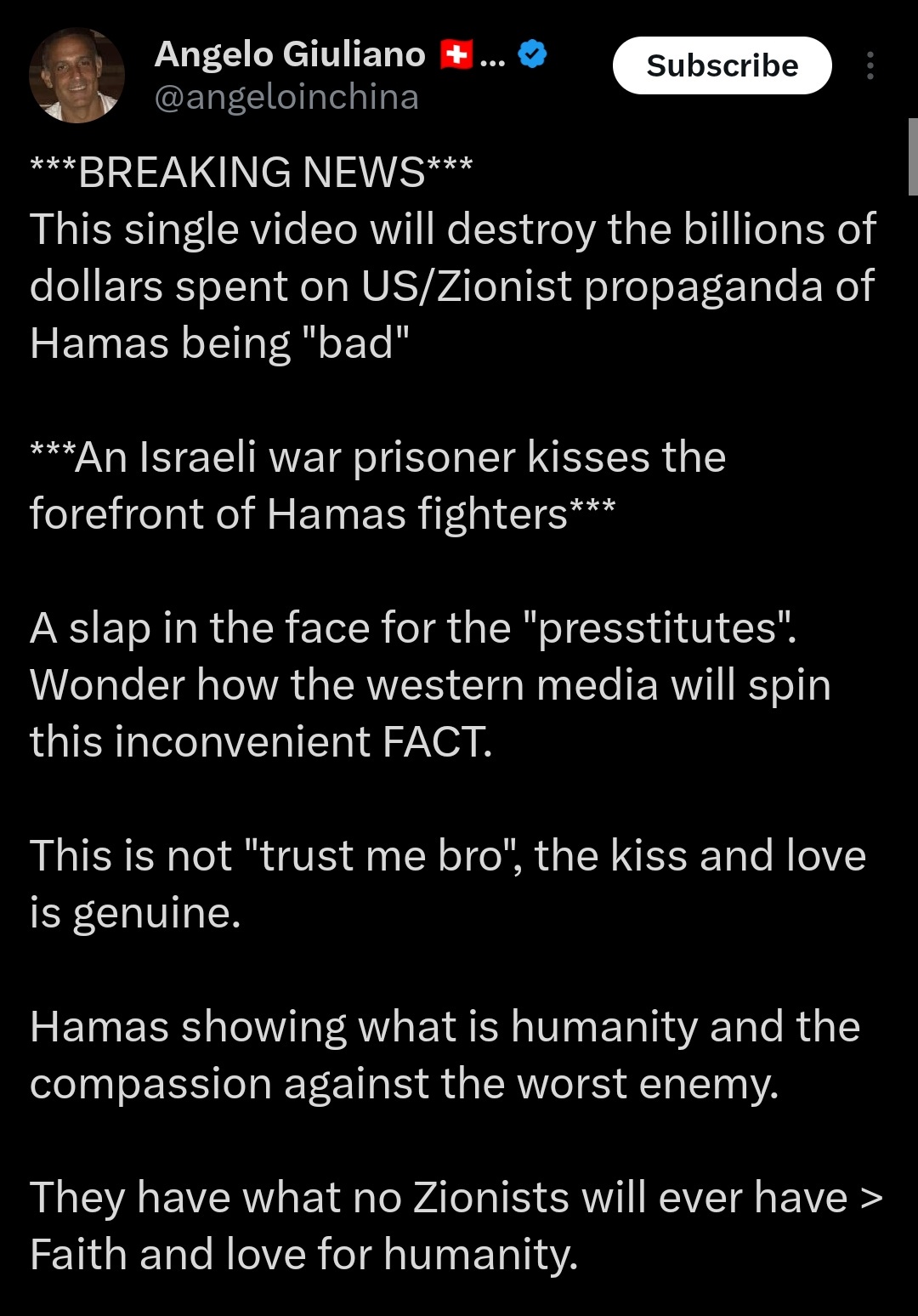 This Kiss Might Go Unnoticed in Western Media, but It Shifts the Israeli Narrative