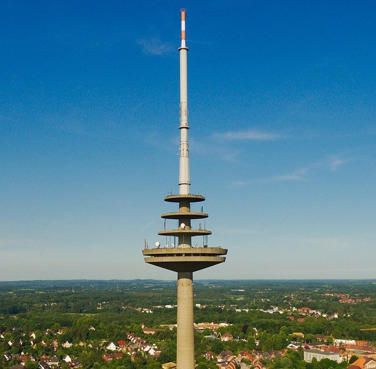 The iconic tower standing tall in Kiel.