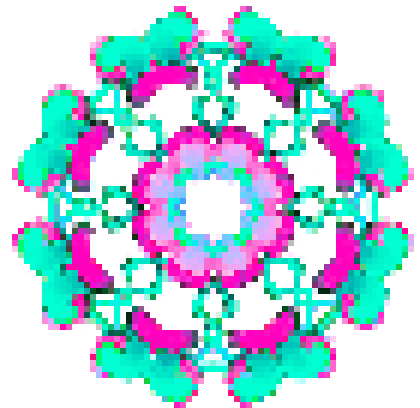A vibrant pixelated flower masterpiece