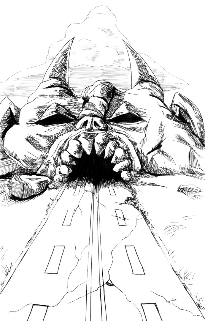 Daily Sketch: A Journey Down the Open Road