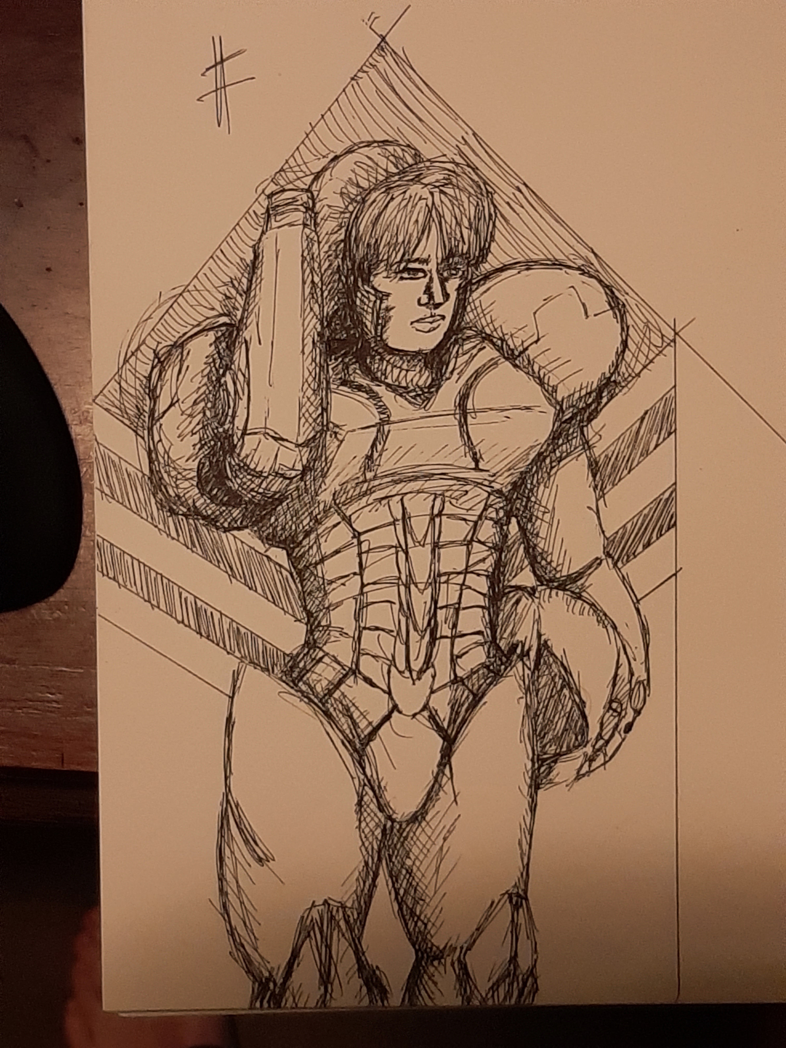 Artistic Tribute: A Sketch of Samus Aran