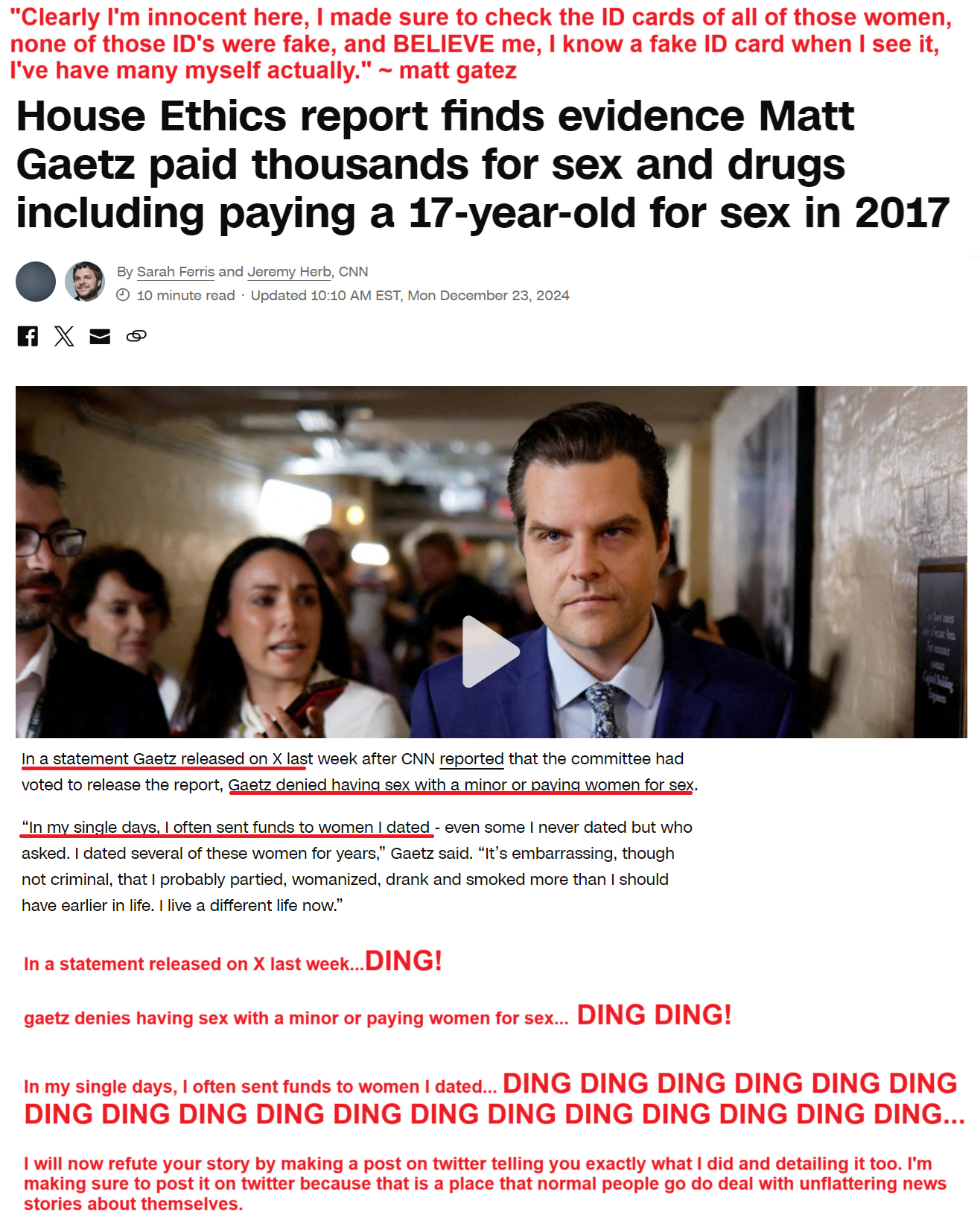 Gaetz Just Got Caught!