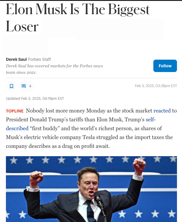 Reimagining Forbes: Elon Musk as the Biggest Loser