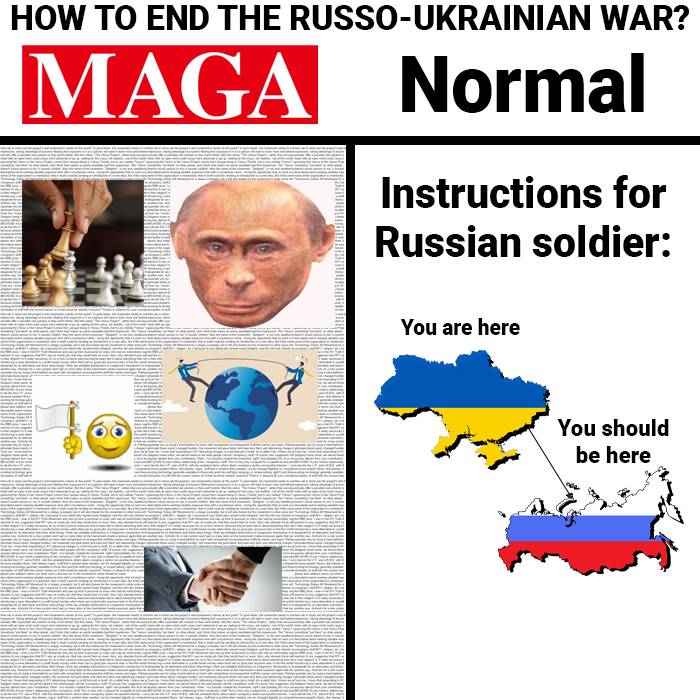 I have a strong feeling that if they just walked away, the war would come to an end instantly. Not sure why, but it just seems obvious.