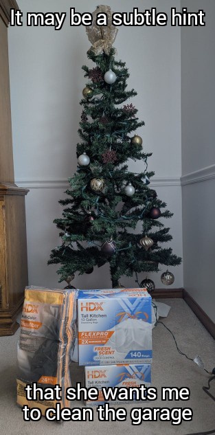 A not-so-subtle hint from my wife...