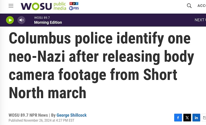 Columbus police uncover a neo-Nazi after releasing body cam footage from the Short North march.