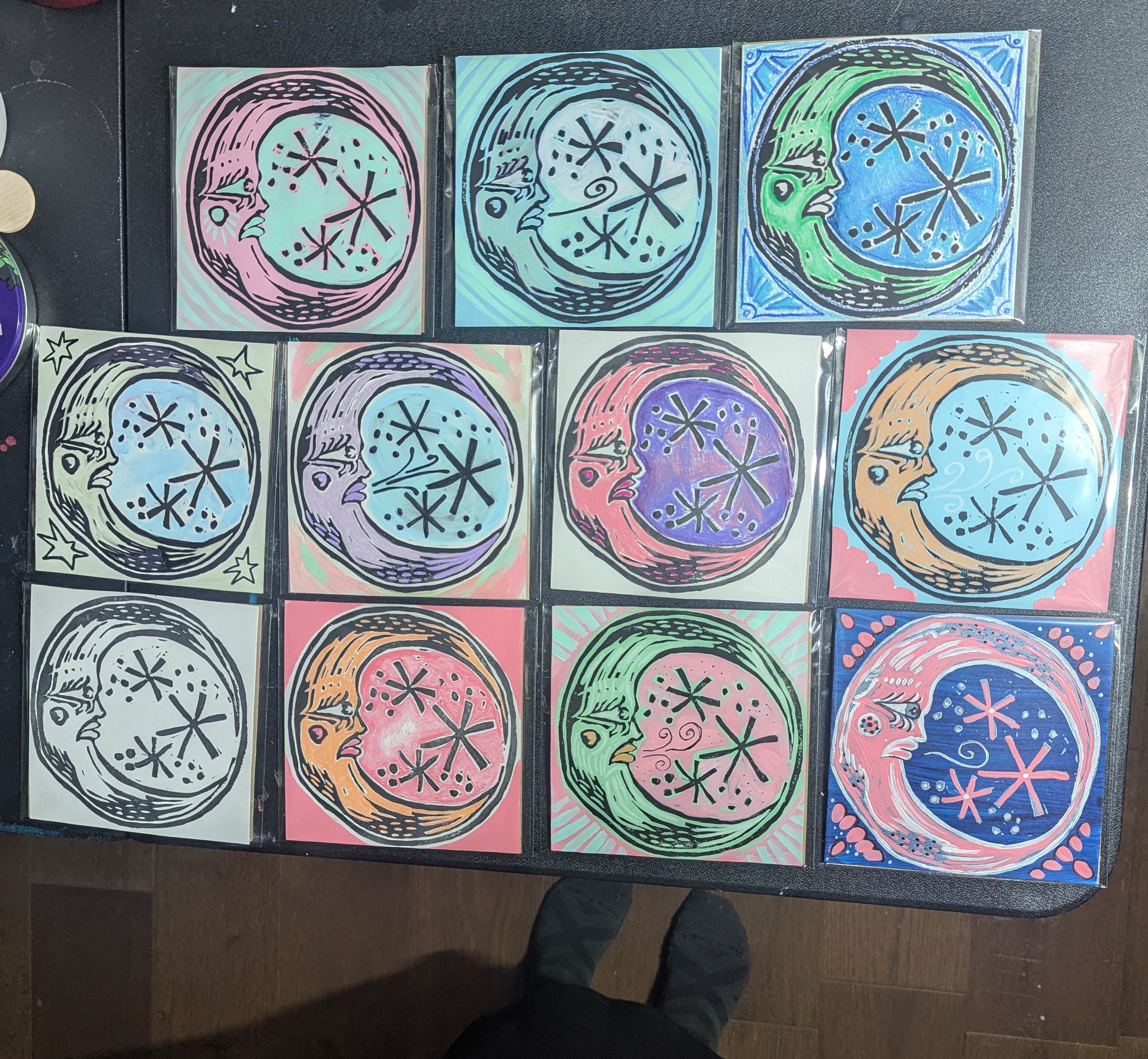 Artistic Expressions: Moon Block Prints