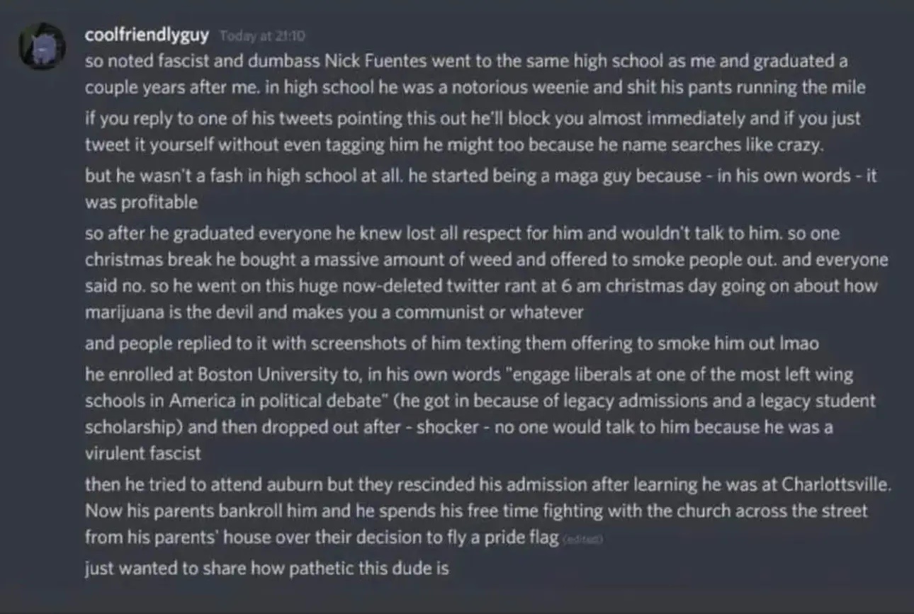 Nick Fuentes: Just Another Basement Dweller Without MAGA