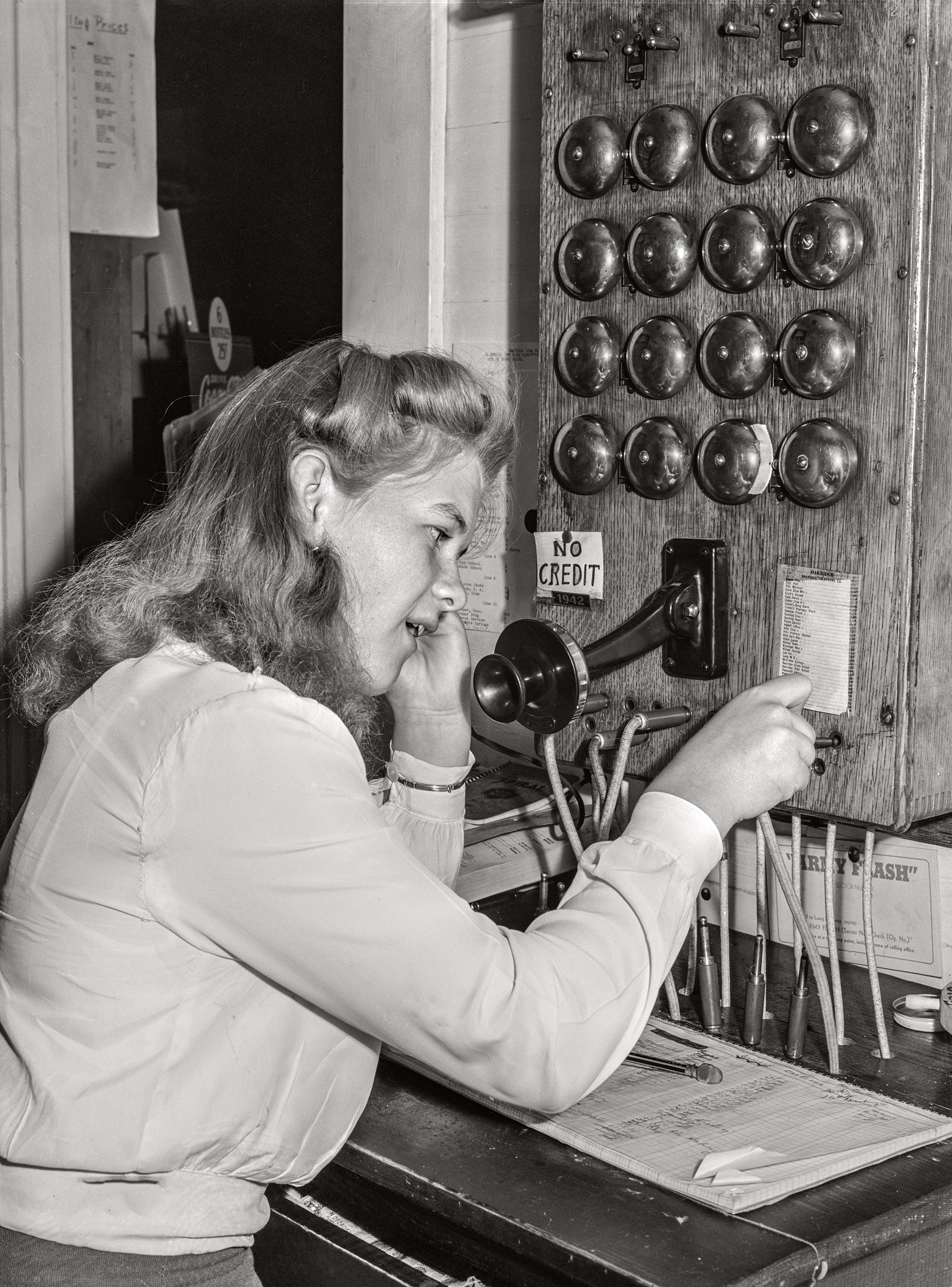 Flashback to July 1942: The quaint town of Oakridge, Oregon with a population of just 520 and its telephone switchboard.