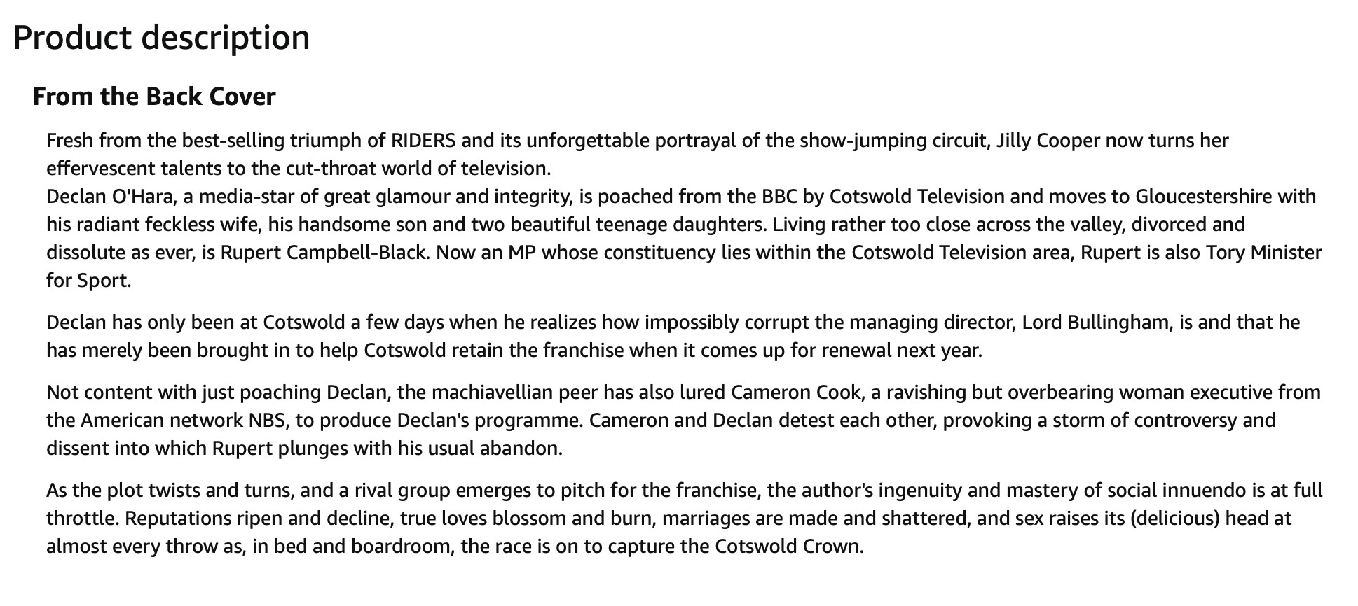 A Riveting Back Cover Blurb for Rivals