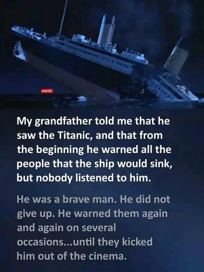 We could all use a bit more courage like his grandfather!